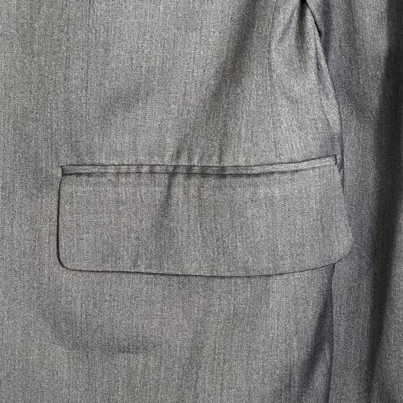 Lineage Men 2 Piece Gray Suit 46R Blazer Jacket Pants 40W Poly Rayon Purple Line - Picture 15 of 16